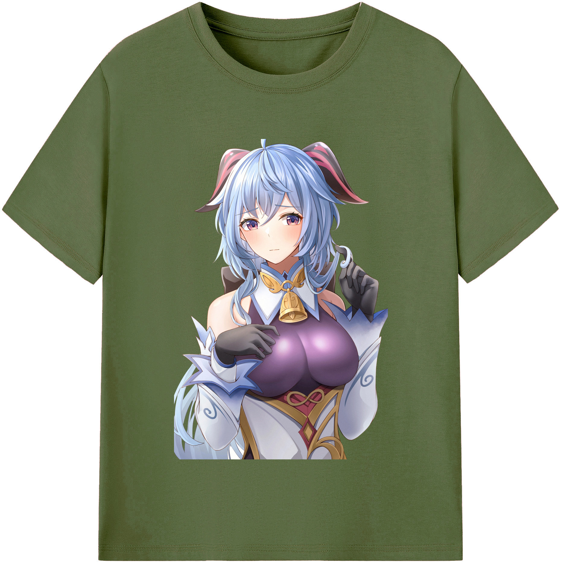 げんし神 甘雨 かんう genshin Ganyu 綿100％半袖Tシャツ（フロントプリント）
